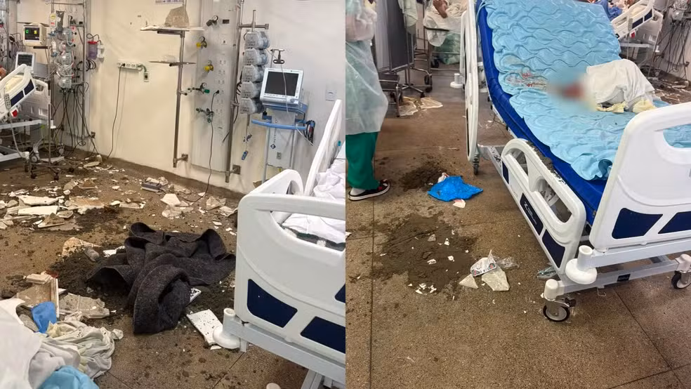 Forro de teto desaba e fere paciente recém-operada no Hospital da Restauração
