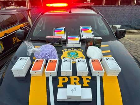 Carga com celulares iPhone 17 Pro Max sem nota fiscal é apreendida pela PRF em Salgueiro