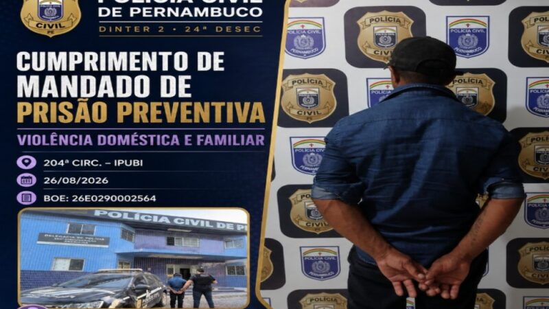 Malhas da Lei da 24ª DESEC cumpre mandado e coloca indivíduo atrás das grades por ameaça e descumprimento de medida protetiva em Ipubi