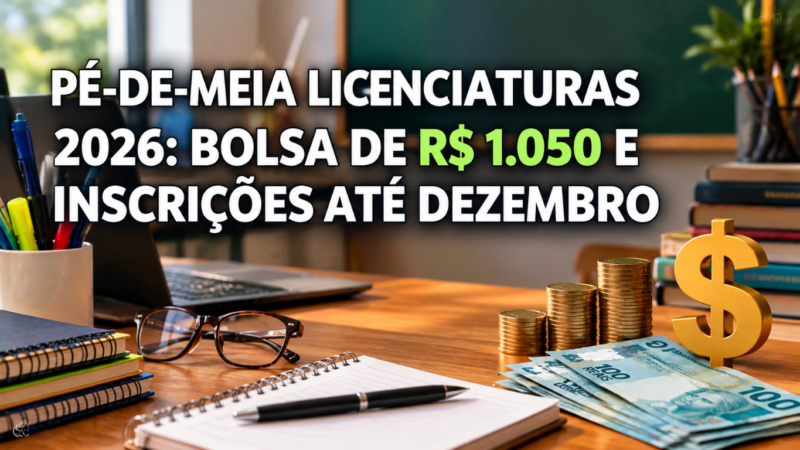 Pé-de-Meia Licenciaturas oferece bolsas de até 1.050 reais mensais a estudantes