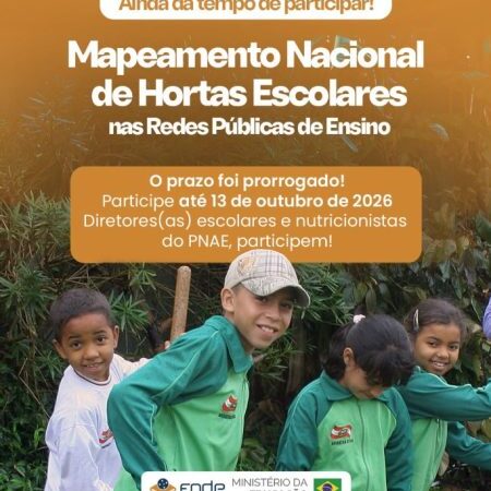 FNDE amplia prazo para mapear hortas nas escolas públicas