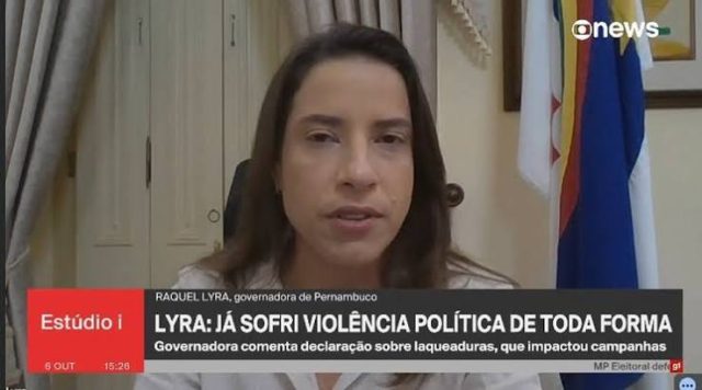 Na Globo News, Raquel Lyra diz ser grata a Lula, mas evita declarar apoio no 2º turno